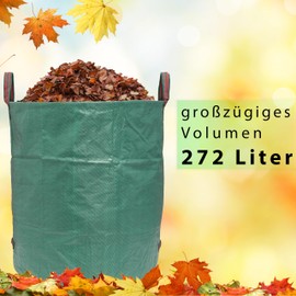 Hausfelder Garden Sacks Leaf Bags Set, 2 x 272 Litres, Stable Garden Waste Sacks for Garden Waste and Lawn Cutting, Green Cut Bags, Foldable, Large, Robust (2 x 272 Litres)