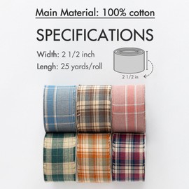 Pretty Jolly Frayed Plaid Cotton Red Ribbon for Gift Wrapping Flower Bouquet Craft Wedding Invitations Holiday Decor Hair Sewing Accessories 2 1/2 Inch x 25 Yds