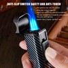 BestCatgift Carbon Fibre Texture Triple Jet Flame Torch Cigar Lighter