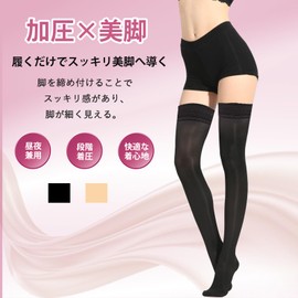 MACITEET Compression Stockings Knee-High Socks 【2025 Beautiful Legs Creation 23-31hpa Gradual Compression】 Women's Above-Knee Compression Socks Resistant to Runs, Sweat-Absorbing and Quick-Drying