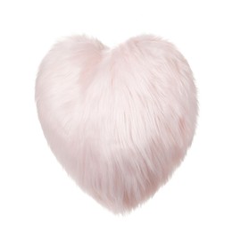 ESSECMBS Fluffy Heart Pillows Super Soft Heart Shaped Throw Pillows Faux Fur Sofa Cushions Valentines Day Decorations Indoor (Pink, 40cm/16inch)