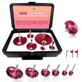 6 Pcs PVC Pipe Reamer Kit, PVC Fitting Saver Plastic Pipe Fitting Reamer Socket Saver Plumbing Tool Includes 3/4'', 1'', 1 1/2'', 2'', 3'', 4'' for Schedule 40 Fits Standard 1/2" Drill
