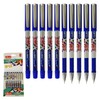 QUBIC Ballpoint Pens, BLUE, Fine Point (0.7mm), Pack of 10,