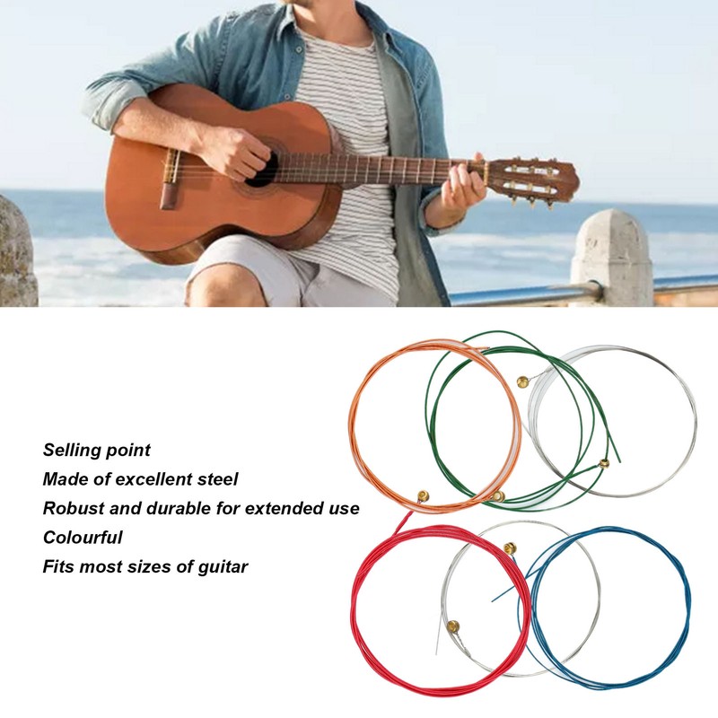 6PCS Guitar String Musical Instrument Accessory Acoustic Guitar String Replacement