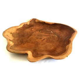 Oma® Hand Crafted Root Teak Wood Serving Tray Medium Platter - Premium Quality - OMA Federal (TM) Brand