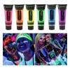 GLOW Arte Pinturas Fluorescentes Luminosa 6pz Cara,cuerpo+regalo
