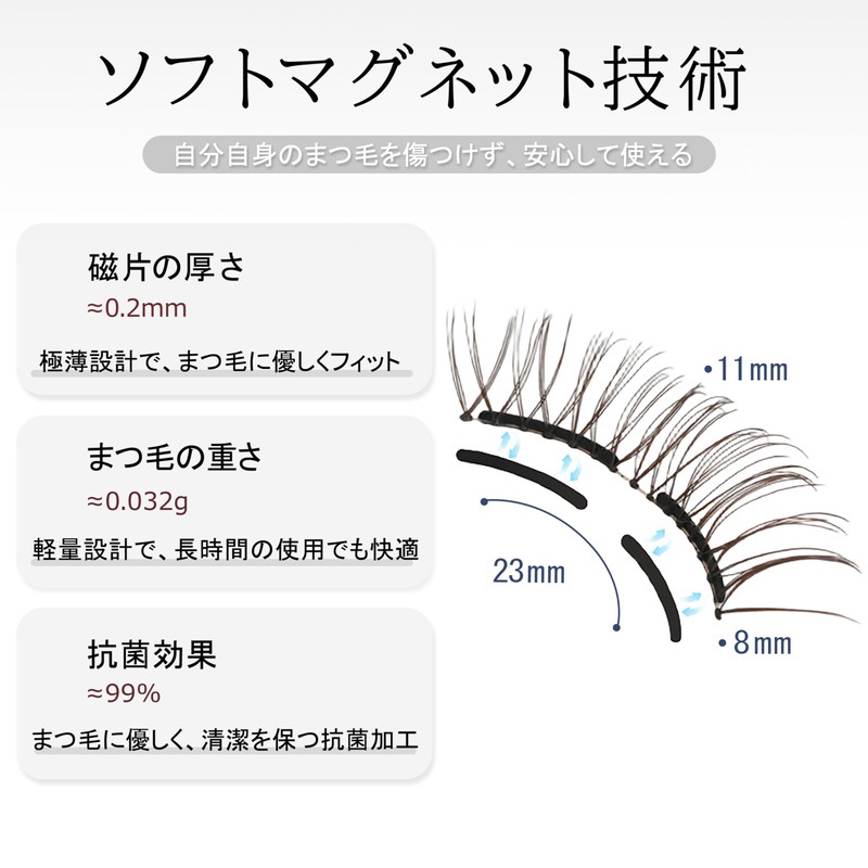 Magnetic False Eyelashes, False Eyelashes, Magnetic, 3D 3D Curl-Up Eyelashes,