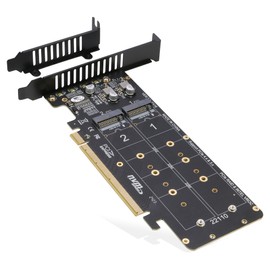 RIITOP Quad PCIe NVMe Adapter, PCIe 4.0 x16 to 4Ports M.2 NVMe Converter Card for 2U Support NVMe SSD in Size 22110/2280/2260/2242 (PCI-e Bifurcation Required)