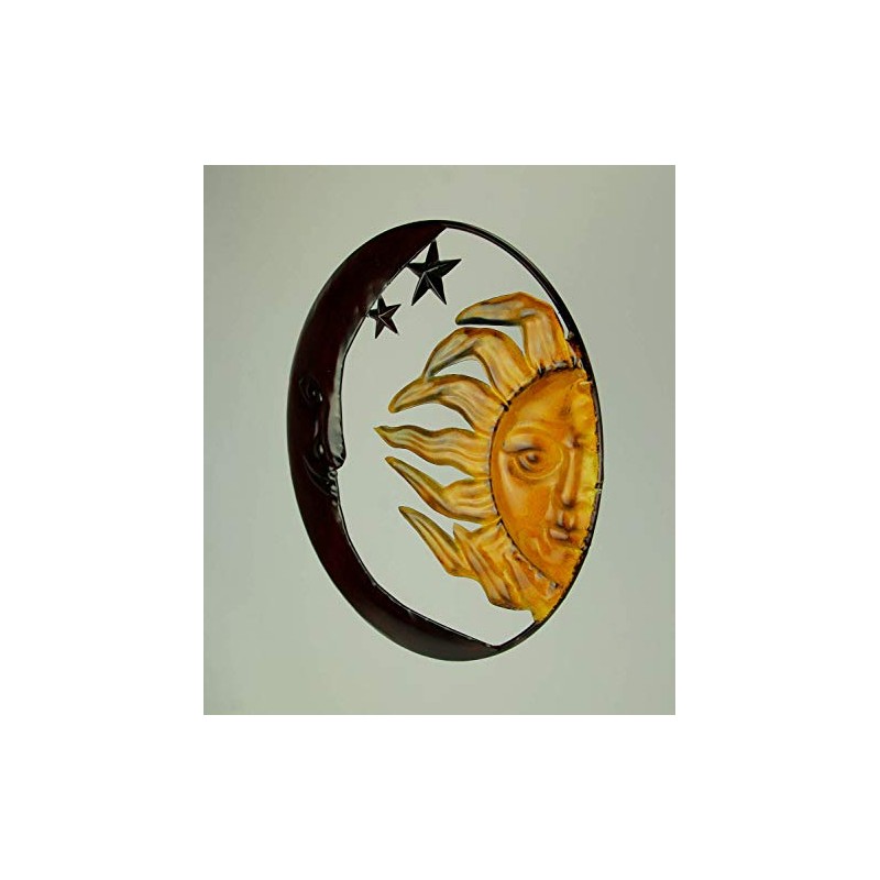 Collectible Badges Metal Art Celestial Sun and Moon Indoor Outdoor