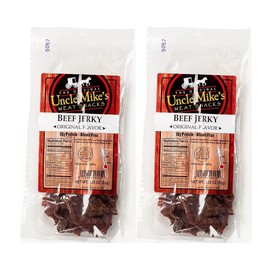 Uncle Mike's Beef Jerky Snacks - Gluten Free, 2 Bags, Tasty Original Flavor