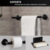 Burkey Set De Accesorios Para Baño Juego Toallero Bano Negro