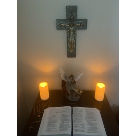 Ain't it Nice St Michael The Archangel Statue Religious Figurine San Miguel Arcangel Christian Gifts for Women Faith Based Spiritual Catholic Gifts Angel Statue, Large, 7.5(L) 5.25(W) 12(H) Inches