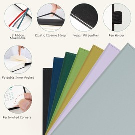 BEZEND Daily Planner 2026 (6" x 8.5") Full Page per Day Even Weekend (Jan-Dec) Agenda with Monthly Calendar & Tabs, 2 Columns for Dual Schedule with Note, Vegan Leather Hardcover inLilac