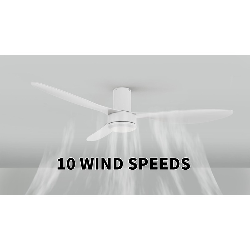 Carro 52 Inch Ceiling Fan without Lights Flush Mount, Small
