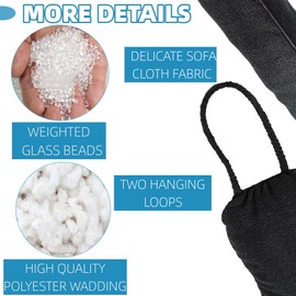 Door Draft Stopper 36 Inches Length x 4 Inches Width, Weighted Under Door Noise Blocker, Heavy Duty Under Door Draft Blocker Bottom Door Seal Noise and Air, Door Guard Saving Energy - Black