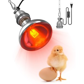 TobeBright Heat Lamp Bulbs for Chickens Coop Brooder with Plug in Cord,On/Off Switch,150 Watt E26 Reptile Heat Lamp Bulb Infrared Red Light for Chicks,Birds,Ducks,Dogs,Cats