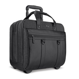 Solo New York Rolling Case with Wheels - Roller Laptop Bag, Wheeled Briefcase for Women & Men, Carry On Size for Travel, Fits 17.3" Computer - MacDougal, Black