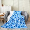 jewelou Cute Animals Paw Flannel Fleece Throw, Dog Paw Print