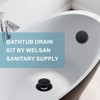 Black Bathtub Drain Tip-Toe Single Hole,Welsan Tub Drain Trim Set