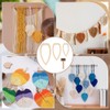 BENECREAT 4Pcs Macrame Supplies Set, Wooden Macrame Leaf Template, 3Pcs
