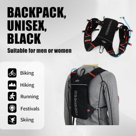 5L Ultralight Hydration Pack Trail Backpack Hydration Vest Hydration Pack Bicycle Backpack for Running, Camping, Hiking, Marathoner with 2L Hydration Bladder