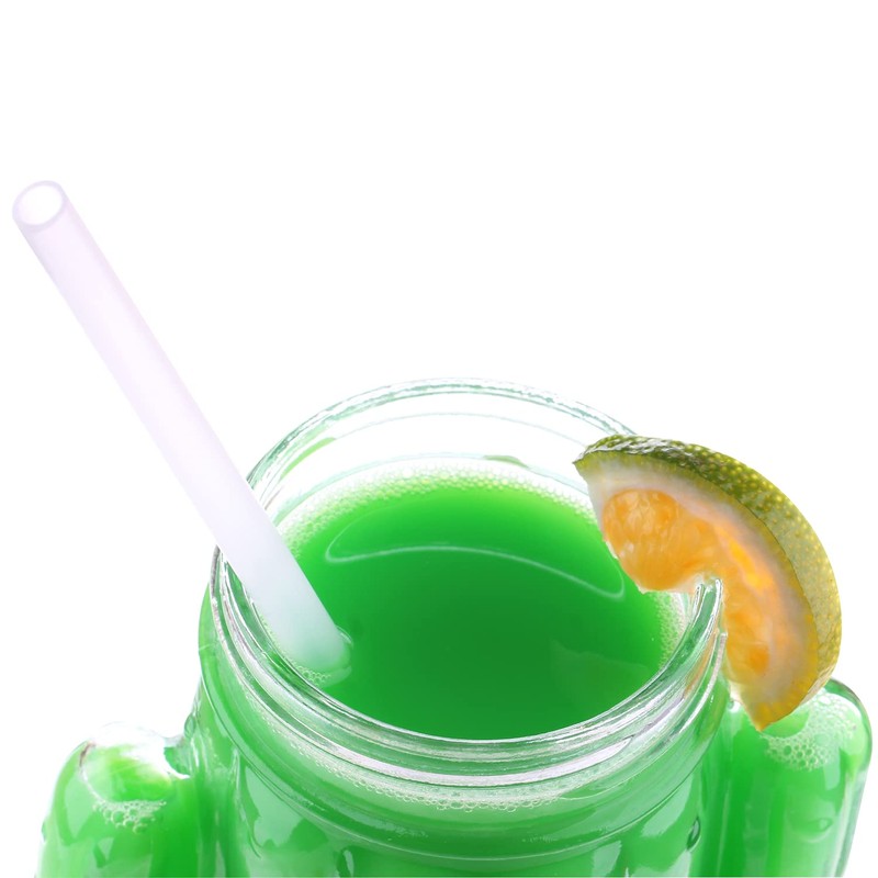 DAKOUFISH 14 inch Long Reusable Clear Plastic Replacement Drinking Straws