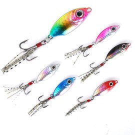 Spotlip 6pcs Metal Jig Hard Bait Vib Sinking Jigging Fishing Lures 7g 10g 15g 20g Long Shot Swim Lures (20g)