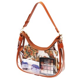 Clear Shoulder Bag for Women – Stadium-Approved Cute Hobo Tote, Crossbody Handbag & Mini Clutch Purse