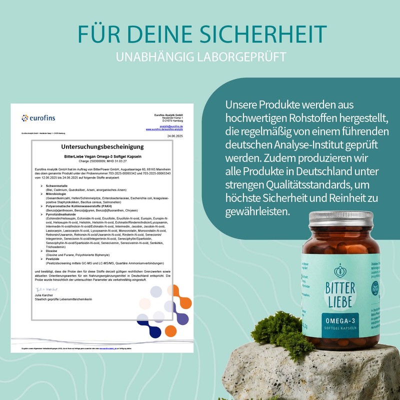 BitterLiebe - Omega 3 vegan capsules high dose made from