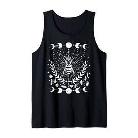 Funny Crystals Gothic Punk Style Honey Bee Moon Phases Tank Top