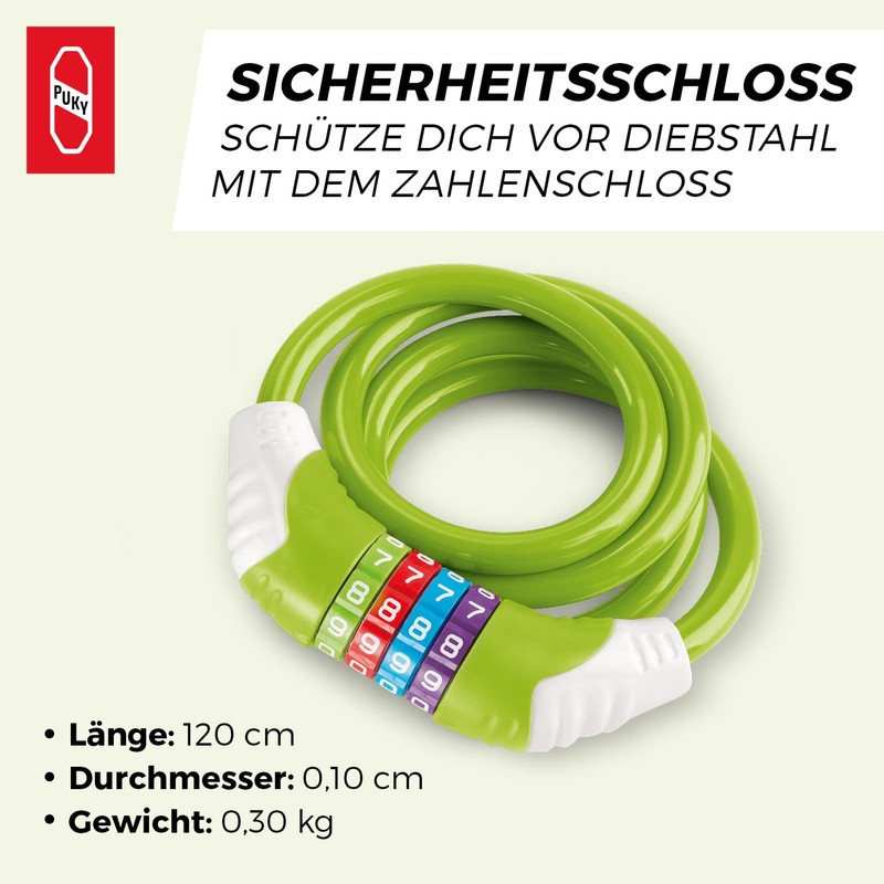 Puky Kinder-Fahrradschloss KS 12, Kiwi