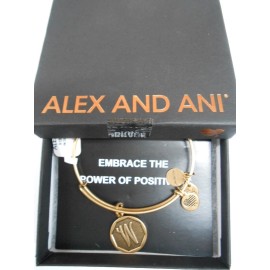 Alex and Ani INITIAL W Expandable Wire Bracelet Rafaelian Gold NWTB&C