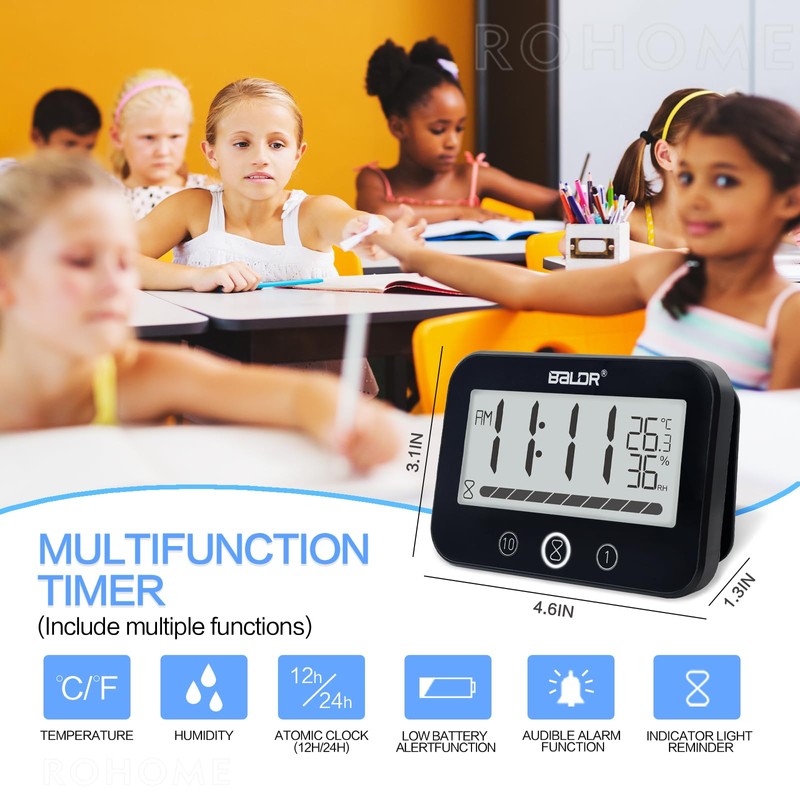 Waterproof Hanging Timer for Bathroom, Digital Kids Shower Clock with