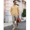 Runcati Mens Cable Knitted Pullover Sweater Casual Stand Collar Winter