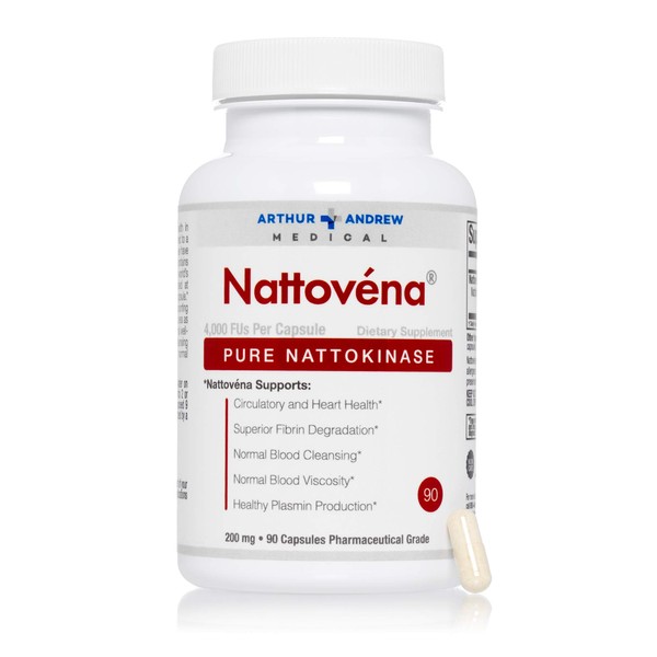 Arthur Andrew Medical - Nattovena, Pure Nattokinase, Circulatory and Heart Health, Vegan, Non-GMO, 90 Capsules