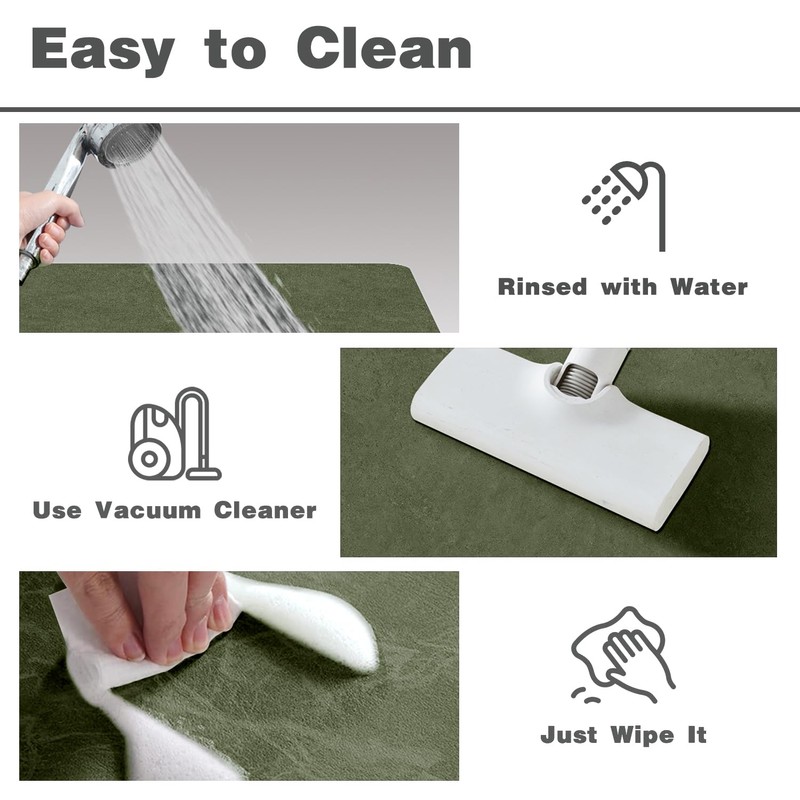 Thin Bath Mat, Bathroom Rugs Non Slip Washable, 24x36 Sage