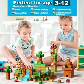 Magnetic Blocks Building Toys: Upgraded Adventure Magnetic Building Blocks Game Set for Kids Ages 3+, 48PCS Construction Toys STEM Sensory Educational Christmas Birthday Gifts