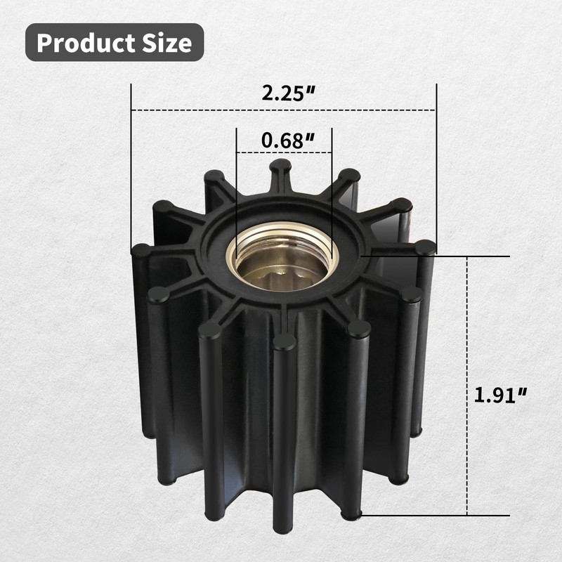 Vanshly,Sea Water Pump Threaded Impeller Repair Kit Replaces Volvo Penta