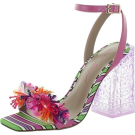 Betsey Johnson Women's Quinta Heeled Sandal, Pink Multi, 8.5