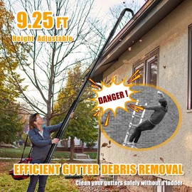 Zipcase Gutter Cleaning Kit - 9.25 ft Safe, with Reflector, Ground-Level Leaf Blower Gutter Attachment Compatible with EGO 530CFM / 580CFM / 575CFM / 650CFM/ 615CFM/LBX6000 Leaf Blowers