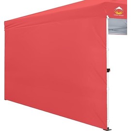 CROWN SHADES SunWall Silver Coated for 8x8 Pop up Canopy Tent, 1 Pack Sidewall Only with Silver Coating (Beige) (1 Pack, Red)