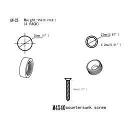 Mirror Screws,Brass Cap Decorative Mirror Nails,1",Polished Chrome,4 Pack