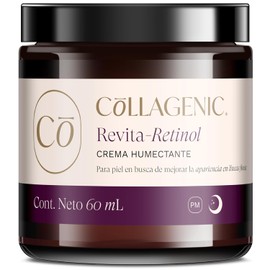 Collagenic Crema Facial Antiarrugas con Retinol y Colágeno Hidrolizado | Hidratación Profunda + Reafirmante | Mejora Firmeza y Textura de Piel, Hidrata, Suaviza e Ilumina | Crema de Noche | 60ml