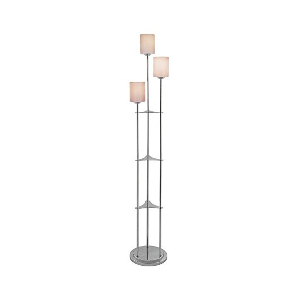 Lite Source 3-Lite Floor Decor Lamp, Brushed Nickel