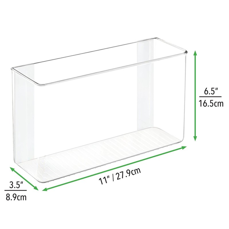 mDesign Plastic Adhesive Mount Storage Organizer Container for Kitchen or