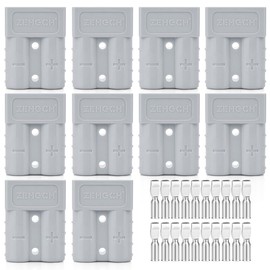ZEHGCH 50Amp 6-10 Gauge Battery Cable Quick Connect/Disconnect Connector Plug Kit for Car Forklift Motor Winch Trailer (6AWG10PCS Grey)