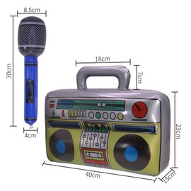 DBOO Boom Box Inflatable Blow Up Spwaker Fancy Dress Inflatables Microphone Inflatable Instruments Accessory Stereo Stag Papty Prop