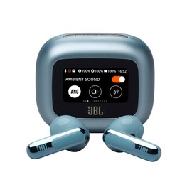 JBL Live Flex 3 Audífonos Inalámbricos NC Bluetooth, Drivers de 12mm, Reproducción 50 Horas, Resistentes al Agua y Polvo IP54 - Azul