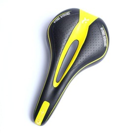 Saddle Bicycle Replacement Painless Cross Bike Road Mountain Hole Lower Back Pain Memory Foam Cushion Cycling (Yellow)