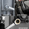 DURATECH Extra Long Anti-Slip Ratcheting Wrench Set, Double Box End